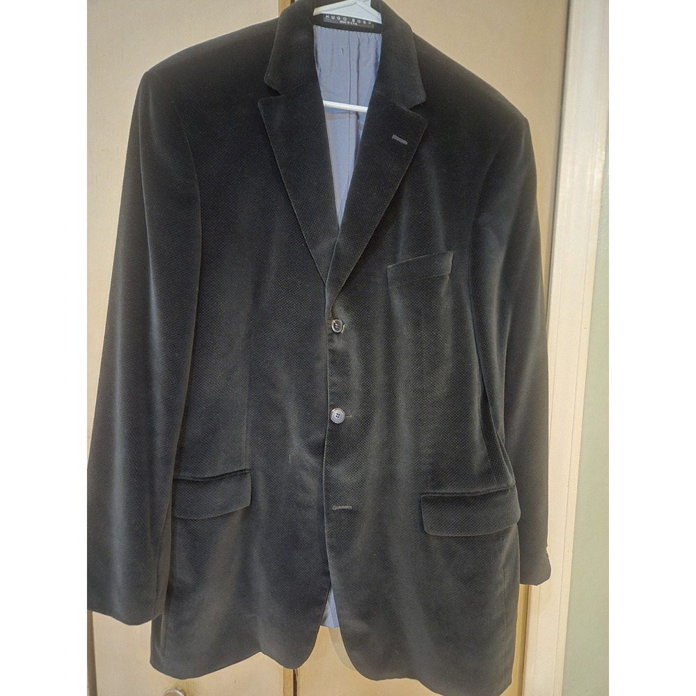 Hugo Boss Velvet Blazer 44R Black Rossellini USA Dinner Jacket Mens Formal